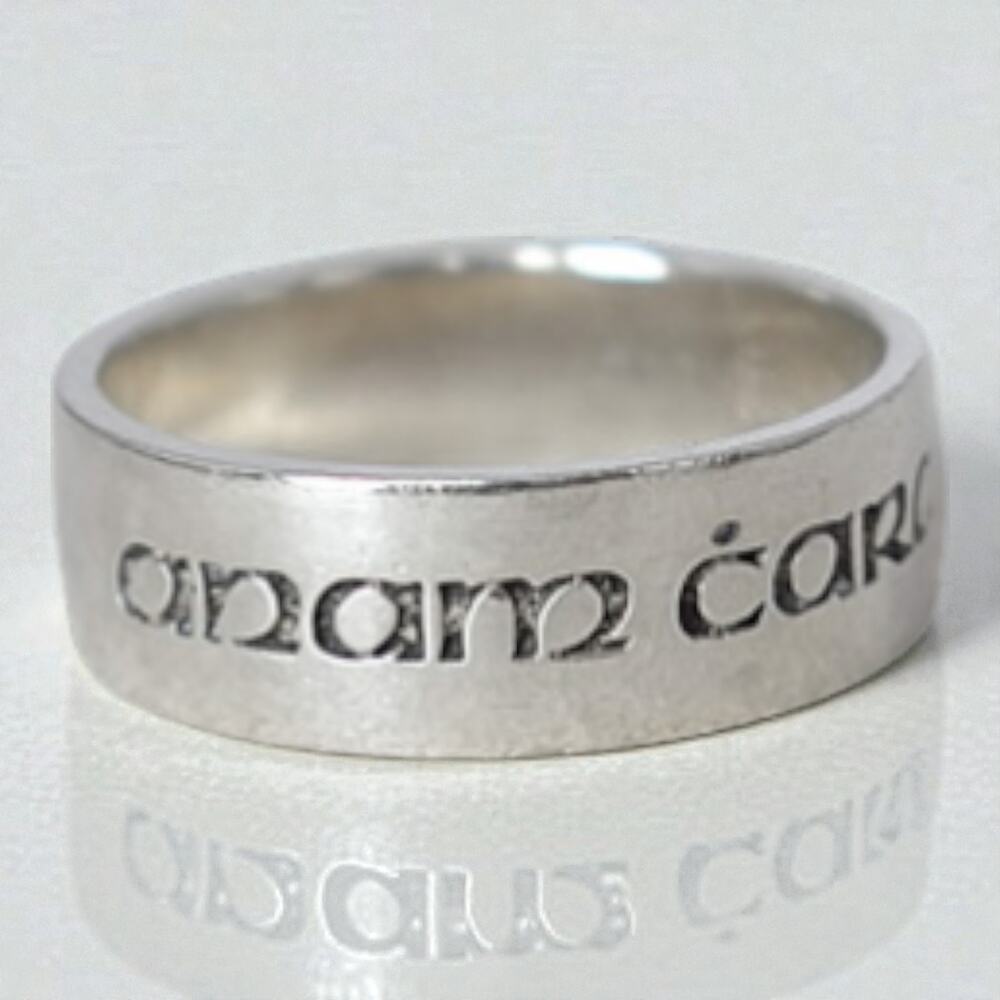 Vintage Sterling Silver 925 Anam Cara Celtic Band Ring Gaelic Soul Friend Size 8